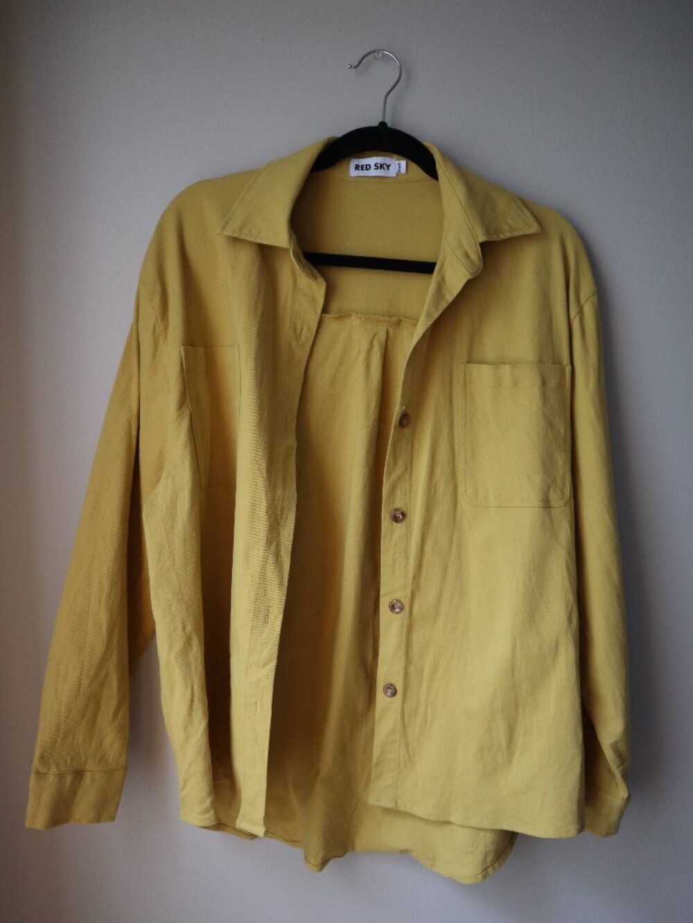 Red Sky Button Down Shirt in Yellow (Unisex, Baggy, Oversize)